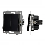 Механизм выключателя двухклавишный самовозвратный SWT-MKR2-PL-BK-V (250V, 10A) (Arlight) 049884