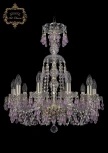 Подвесная люстра Art Classic 11.24 11.24.10.200.XL-64.Gd.V7010 (220V, хрусталь, на цепи, подсвечник, свеча)