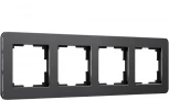Рамка на 4 поста Platinum (черный алюминий) Werkel W0042608 (a059219)