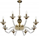 Подвесная люстра iLamp Flo YT2049-8 GD+Cear (220V, на цепи, свеча)