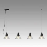 Подвесной светильник Lumion Corne 6595/4A черный/прозрачный, металл/стекло E27 4*60W 220V (на проводе)