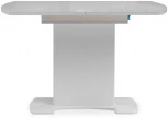 Стол на тумбе Woodville Палмер 120(160)х80х75 белое стекло / белый 490090