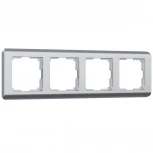 Рамка на 4 поста Stream (серебряный) Werkel W0042106 (a051275)