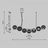 Подвесной светильник Maytoni Reels MOD268PL-07G (220V, на проводе, шарики)