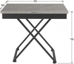 Стол универсальный трансформируемый ГЕНРИ бетон чикаго/чёрный от фабрики Mebelik