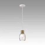 Подвесной светильник Lumion Ice 6583/1A белый, золотой/прозрачный/металл/стекло E27 1*40W 220V (на проводе, круглые)