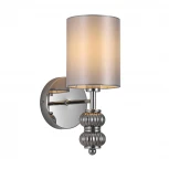 Бра со стеклянным декором Lumion Ilmira 8338/1W хром/серый, металл/стекло/текстиль E14 40W 220V