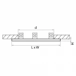 Рамка для трех встраиваемых светильников Lightstar Intero, прямоугольник, серый