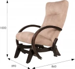 Кресло-качалка маятник Мэтисон ткань крем брюле, каркас венге структура от фабрики Mebelik