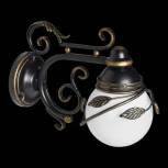 Настенный фонарь уличный Кузнечное дело Галактика 31-002-ЧЗ (220V, ковка, шар, листья, под старину, IP54)