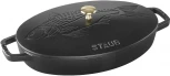 Сковорода овальная для рыбы, 33 см, с чугунной крышкой, черная 11223323 Staub