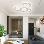 Потолочная люстра светодиодная Natali Kovaltseva Damask HIGH-TECH LED LAMPS 82060 с пультом ДУ, моб. приложением 120W, белый, LED (регулировка яркости, 220V)