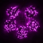 Комплект 5 Розовых Нитей по 20м, 1000 LED, Провод Черный ПВХ, IP54