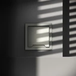 Розетка с заземлением, шторками и крышкой (сталь) Voltum S70 VLS040305