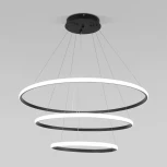 Подвесной светодиодный светильник ярусный Collars 90264/3 черный Eurosvet (регулировка яркости, 220V, пульт управления, на тросе)