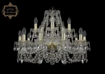 Подвесная люстра Art Classic 11.11 11.11.10+5.240.Gd.Sp (220V, хрусталь, на цепи, подсвечник, свеча)