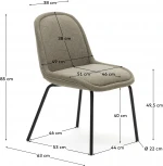 Aimin Стул из коричневой синели с черными стальными ножками La Forma (ex Julia Grup) арт.172690