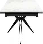 Стол DikLine KW160 мрамор С41 (керамика белая)/опоры черные 00-00069810