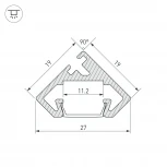Профиль PDS45-GL-2000 ANOD (Алюминий) 021647 Arlight