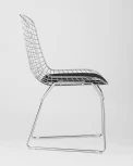 Стул обеденный Bertoia хромированный с черной подушкой УТ000004218