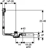 Слив-перелив Geberit 150.758.21.1 с кнопкой слива