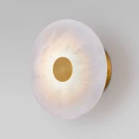 Светодиодный настенный светильник Eurosvet Thasos 40340 LED латунь с мраморным рассеивателем (220V, круглые)