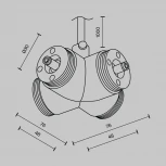 Х-образный вертикальный коннектор для системы Shelf с вводом питания Maytoni Accessories for system Shelf CA017TX-P-B (24V)
