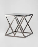 Журнальный стол Stool Group 55*55 ИНСИГНИЯ сталь темный хром стекло smoke УТ000001970
