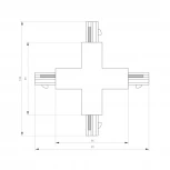 Коннектор крестовой LGD-4TR-CON-X-BK (C) (IP20 Пластик) 026143