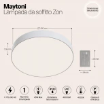 Потолочный светильник Zon 4000K 1x45Вт 120° LED Maytoni Technical C032CL-L48W4K
