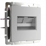 Розетка встраиваемая двойная Ethernet RJ-45 (серебряный) (a051523) Werkel механизмы серебряные W1181106