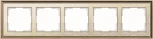 Рамка на 5 постов (золото/белый) W0051429 (a051319)