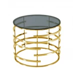 Журнальный столик Stool Group Инфлюэнс 60*60 стекло smoke сталь золото УТ000036341