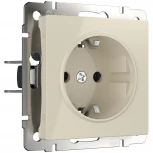 Розетка с заземлением и шторками (слоновая кость) Werkel W1171103 (a051480)