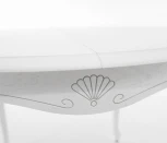 Стол Кабриоль D105, Эмаль белая/Патина серебро, Аврора