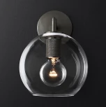Бра Rh Utilitaire Globe Shade Single Sconce Black ImperiumLoft 44,537 (123275-22) (220V, шар)