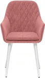 Стул с подлокотниками Слим, каркас Белый, велюр Персиковый 2500000185915 Leset
