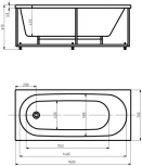 Акриловая ванна Акватек Оберон 160 слив слева