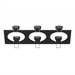 Рамка для трех встраиваемых светильников Lightstar Intero, прямоугольник, черный