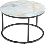 Набор кофейных столиков Tango бежевый мрамор с чёрными ножками, 2шт Bradex Home RF 0354