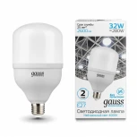 Лампочка светодиодная E27 32W 220V цилиндр белая 4000K Gauss 63223