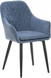 Стул с подлокотниками Слим, каркас Черный, велюр Синий 2500000185991 Leset
