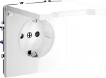 Розетка с заземлением, шторками и крышкой (белый глянцевый) Voltum S70 VLS040301