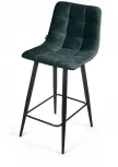 Стул полубарный UNO, бархат зелёный 19/ чёрный конус Top Concept UNO 74640