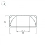 Профиль с экраном ALU-POWER-W80N-2000 ANOD+FROST (Алюминий) 019097 Arlight