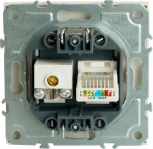 ТВ-розетка и Ethernet RJ-45 (белый) Stekker Эмили 49872