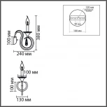 Бра Lumion Laoka 8032/1W металл/хрусталь, хром/прозрачный E14 1*40W 220V (подвески, подсвечник, свеча)