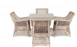 "Айриш" обеденная группа плетеная на 4 персоны, цвет бежевый 4SIS арт.УТ-00002199