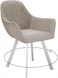 Стул 240 поворотный, Z128 бежевый, ножки белые Dikline 00-00062351