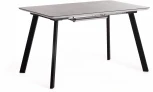 Стол обеденный DARWIN МДФ HPL/ЛДСП/металл, 128-170х80х75 см, Мрамор светлый/Черный Tetchair 18995